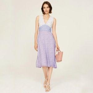 Hutch Anthropologie ditzy Multi Dot chiffon dress size 10